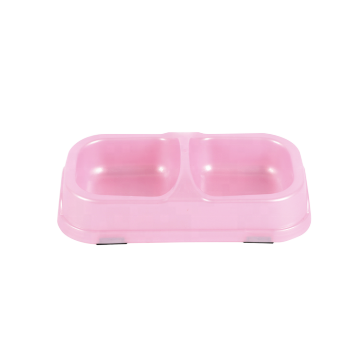 Plastic Square Double Pet Dog Bowl